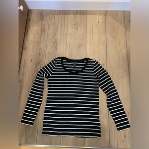 Ralph Lauren Black and White Striped Shirt